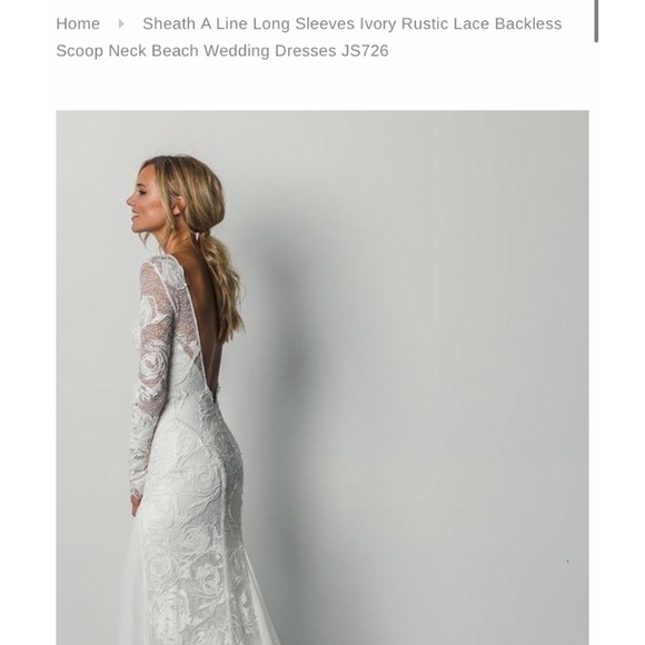 White long sleeve dress - Picture 2 of 2